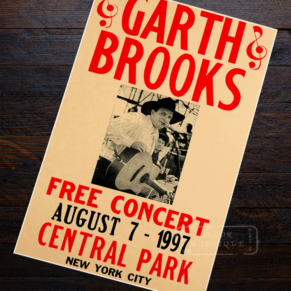 Garth Brooks US Country Music Pop Art Poster Retro Vintage Kraft