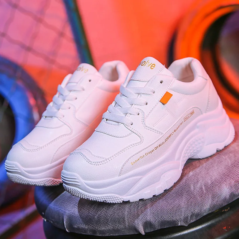$13.5 Casual Shoes Women Chunky Sneakers Fashion Dad Shoes For Women Spring Autumn White Sneaker Shoes Pl