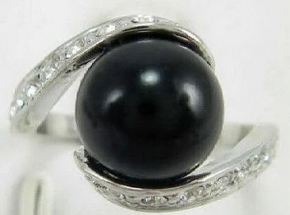 DYY 0x Black Agate Jade 18KWGP Crystal Ring size: 6.7.8.9 can choose | Украшения и аксессуары