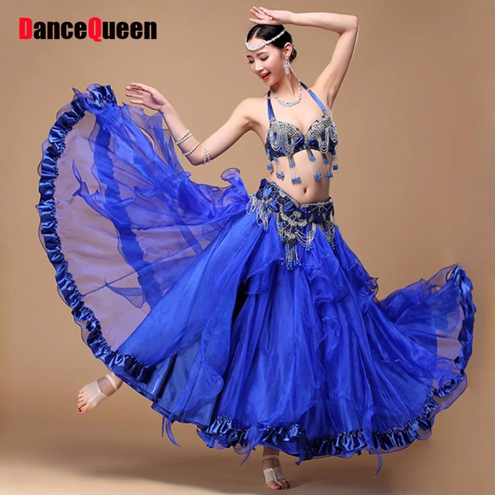 2018 Costumes For Belly Dance 3pcs(Bra & Belt & Skirt) Gypsy Clothing ...