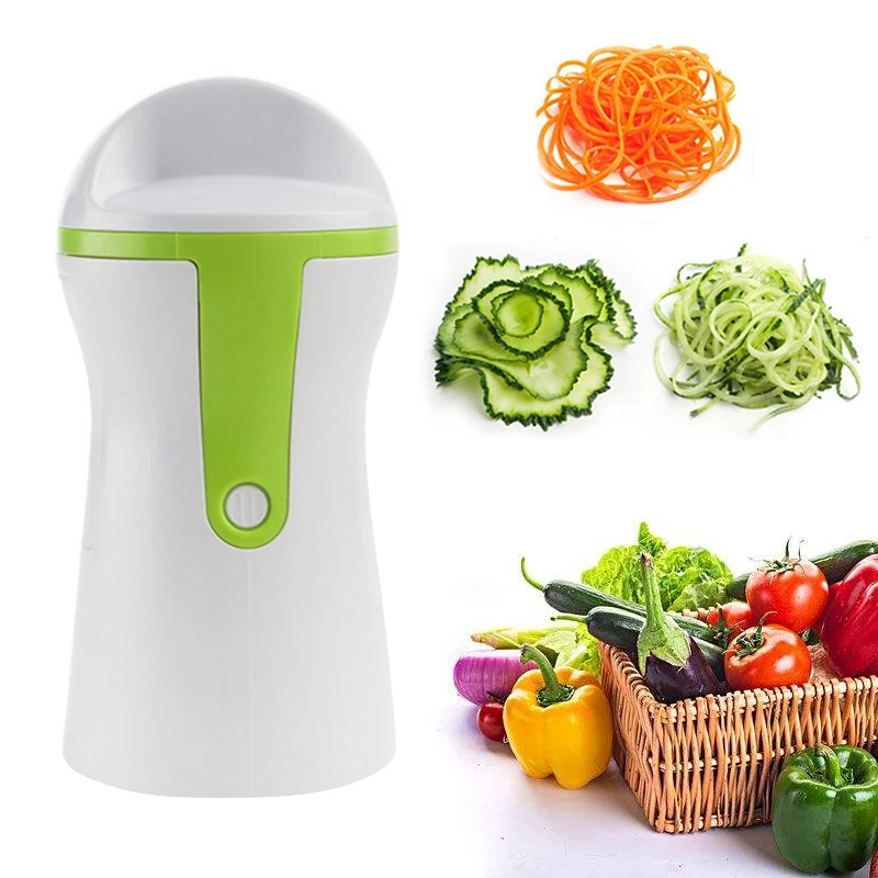 Plastic Spiral Funnel Vegetable Grater Spiral Stainless Steel Blade Cutter Kitchen Gadgets Carrot Cucumber Slicer Chopper 1PC