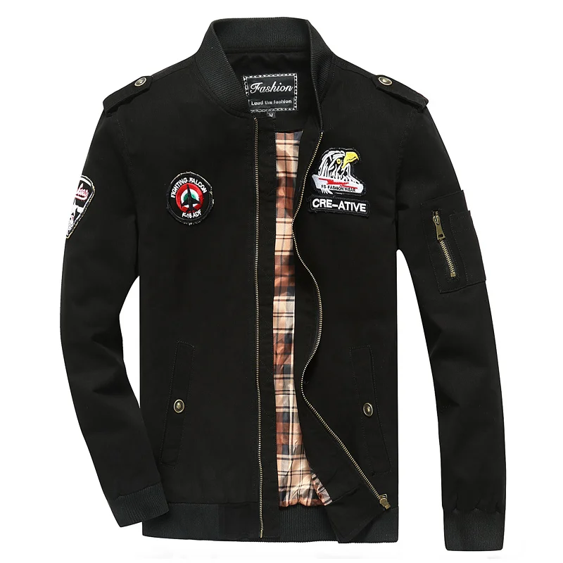 2019 spring and autumn men's casual jacket British US military uniform windbreaker men's stand collar cotton tooling jacket