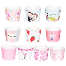 50 шт./компл. красочная бумажная чашка для торта бумажная форма для кекса коробка для выпечки Маффин чехол поднос для вечеринок форма для торта инструменты для украшения кондитерских изделий