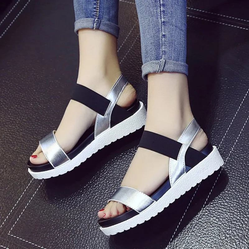 

2019 New Hot Sale Sandals Women Summer Slip On Women Shoes Peep Toe Flat Shoes Gladiator Sandals Women Ladies Summer Shoes