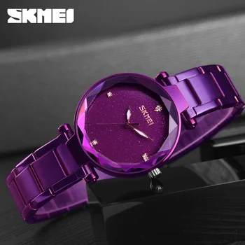 

SKMEI Fashion Quartz 9180 Women Watches Top Elegant Starry Dial Woman Watch Stainless Steel Ladies Wristwatches Bayan Kol Saati