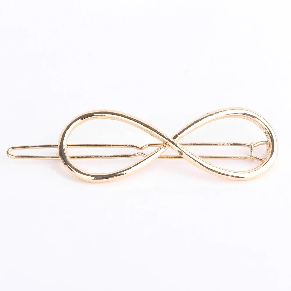 1PC Chic Gold Silver Metal Hairpins Geometric Triangle Bow-knot Cats Hair Clips Cute Barrettes Hair Styling Accessories Tools