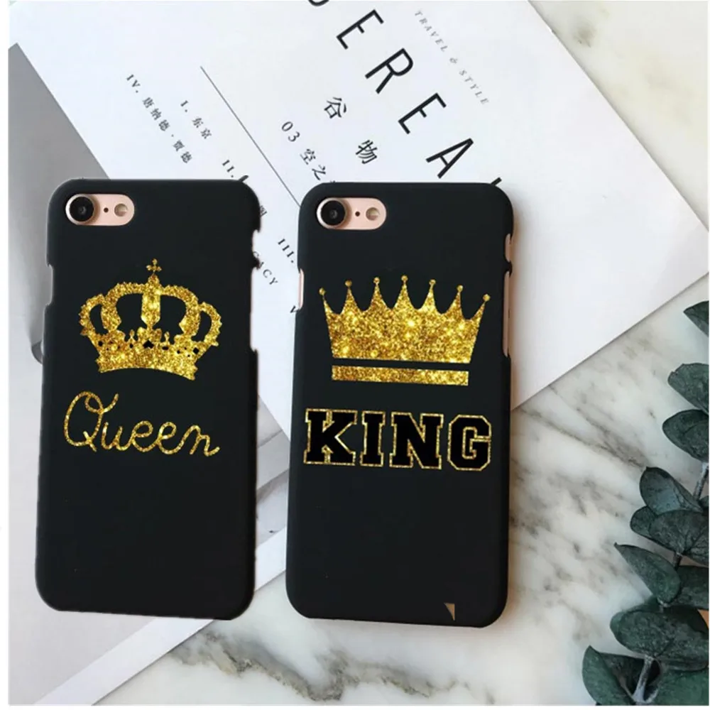 

Fashion Brand King Queen Hard Plastic Back Covers for Apple iPhone 6 6s 5 5s SE 6Plus 7 7Plus 8 8Plus X 10 Phone Case Shell