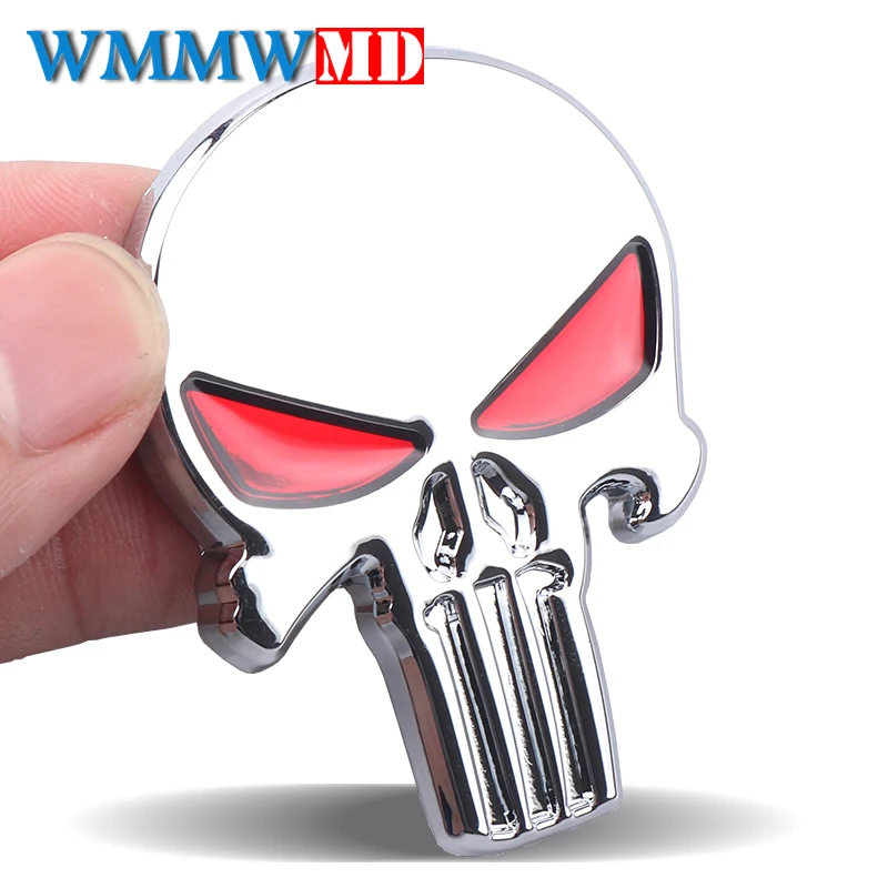 

Car Styling 3D Metal The Punisher Skull Emblem Badge Car Stickers and Decals Auto Truck Motorcycle Car Accessories Automobiles