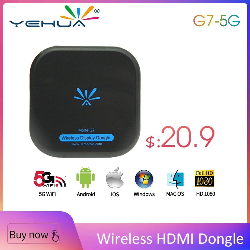 TV Stick G7-5G Wireless WiFi Display TV Dongle Receiver 1080P HD Dual Band Wifi Miracast Airplay DLNA Mirroring Support Android TV Stick G7-5G Wireless WiFi Display TV Dongle Receiver 1080P HD Dual Band Wifi Miracast Airplay DLNA Mirroring Support Android