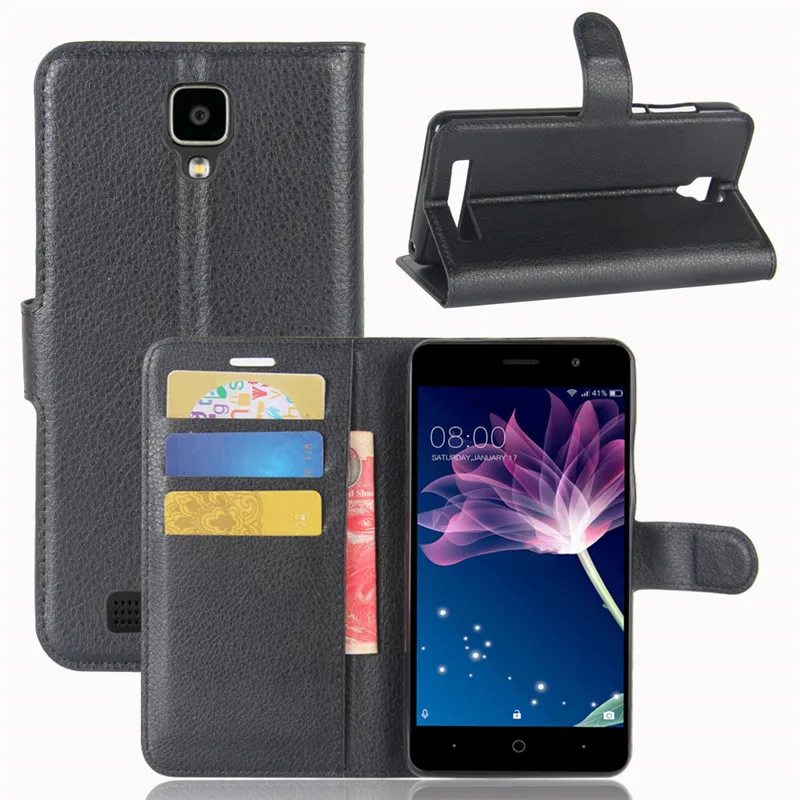For Doogee X10 Lychee Print PU Leather Case phone case Flip Stand Wallet Phone Shell Back Cover With Card Holder | Мобильные