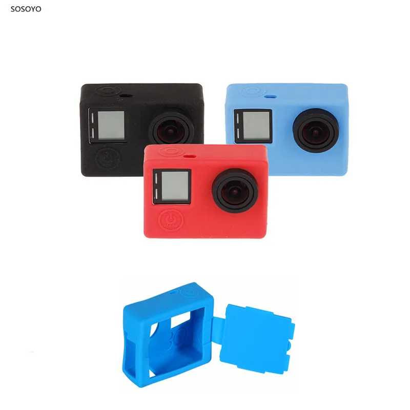 Soft Silicone Rubber Protective Case With Silicone screen cover For GoPro Hero 3 Hero 3+ Hero 4 Sports camera Accessories (5)