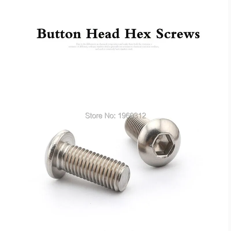 Hex Socket Screw Round Head Hexagon Bolt Hardware Accessory M5 Tool Carbon Steel 