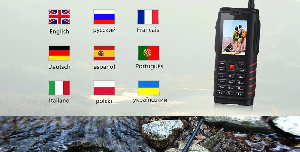 Ioutdoor T2 иди и болтай Walkie Talkie “иди и телефон 2,4" MP3 MP4 1.3MP задняя Камера FM 4500 мА/ч, Мощность банк фонарик IP68 Водонепроницаемый прочный мобильный