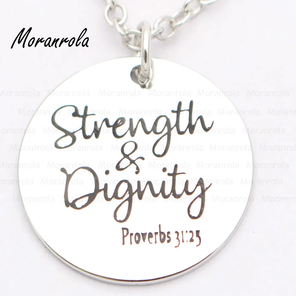 New arried&quot Strength and Dignity &quotnecklace Keychain charm Hand stamped Jewelry Proverbs 31:25 Bible necklace Inspirational gift |