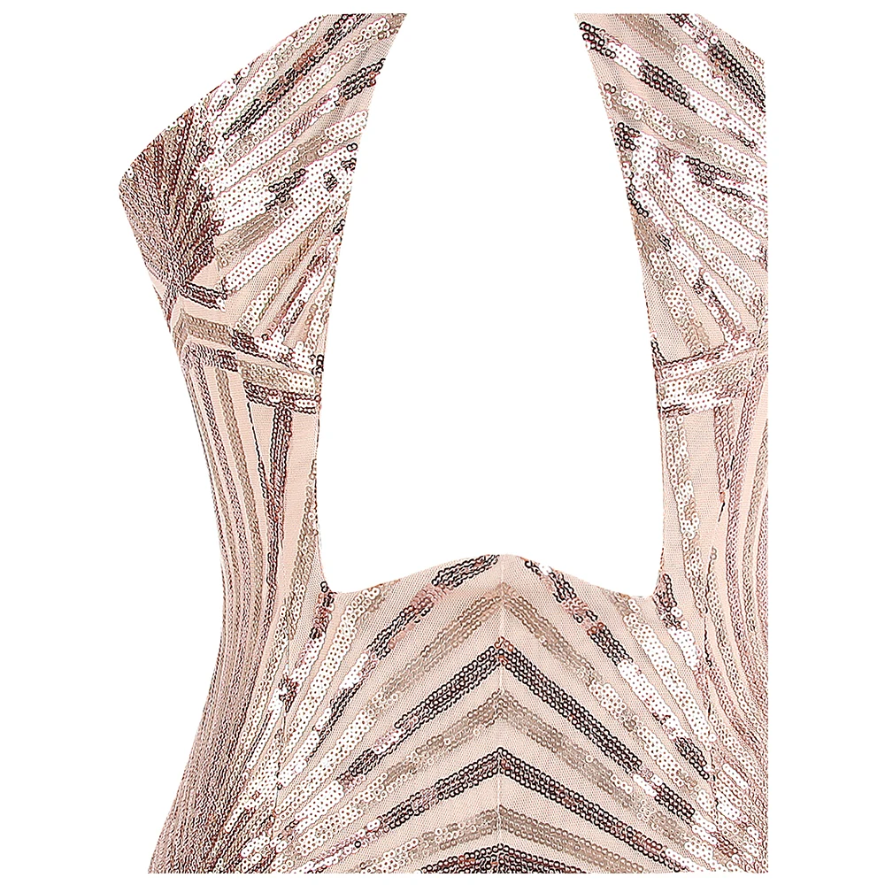 Женское вечернее платье Angel fashions длинное прозрачное с геометрическим узором и