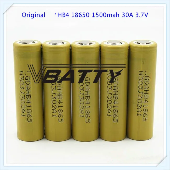 Подлинный для LG HB4 18650 1500mah 30A Li-Ion high drain 3,7 v 1500mah HB4 18650 аккумулятор с плоским верхом(1 шт./лот