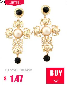 Danfosi Brand Semicircle Style Metal Long Earrings For Women Big Jewelry Gold-Color Ball Stud Earrings Punk Pendientes