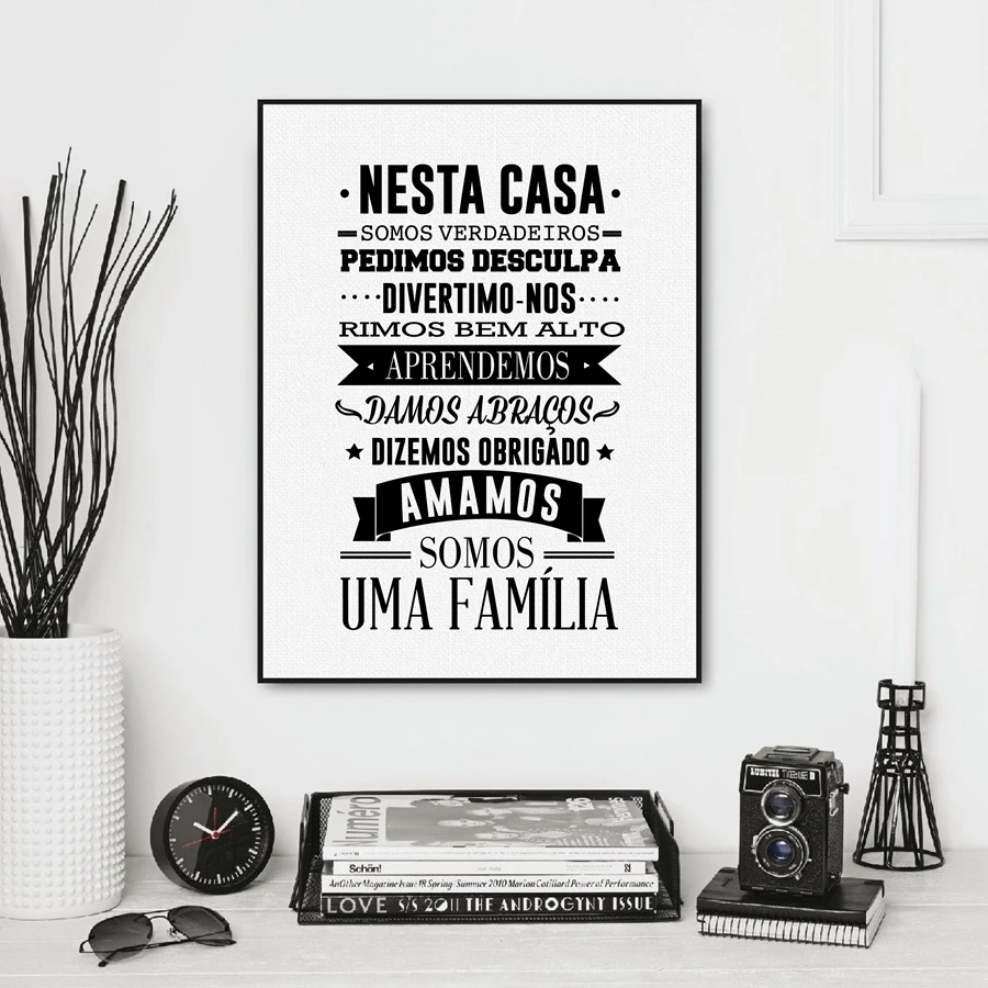 

Portuguese House Rules Home Decor Wall Art Poster Canvas Painting , Nesta Casa em Art Prints Wall Pictures For Home Decoration