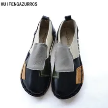 HUIFENGAZURRCS/Новинка; обувь ручной работы из воловьей кожи; художественная обувь в стиле ретро mori girl; женская повседневная обувь; обувь на плоской подошве; 3 цвета
