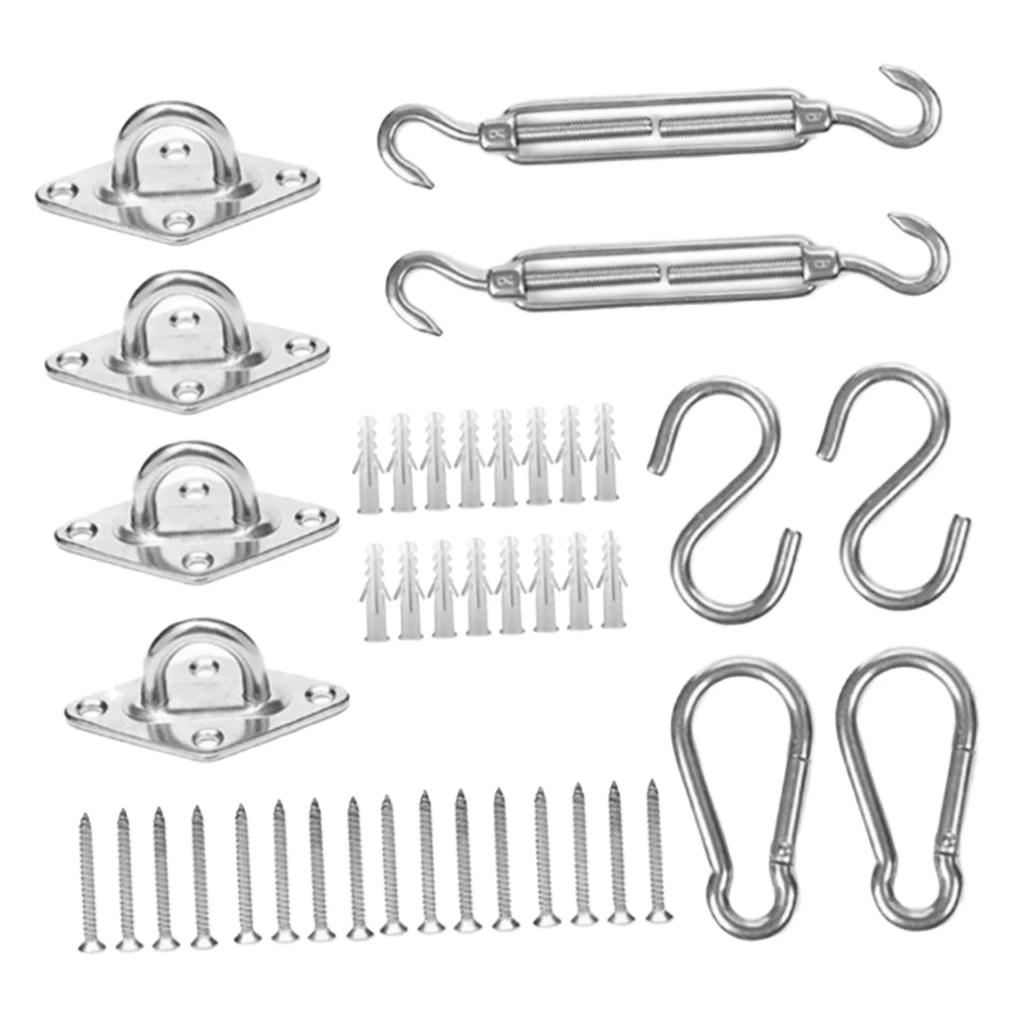 MagiDeal 316 Stainless Steel Hardware kit for Sun Shade Sail Installation Canopy Hardware Kits Set Mounting Screw