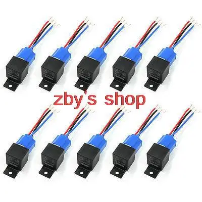 10 Pcs Rubber Coated Ceramic Socket SPST Car Relay 4 Pin Normal Close 40A 24VDC