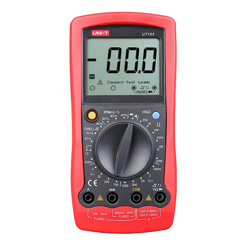 

UNI-T UT105 Digital Automotive Multimeter Handheld Automotive Multi-Purpose Meters Ammeter Ohm Volt Digital Universal Meter