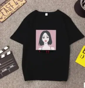 Kawaii мультфильм печатных футболка для женщин Лето животных Футболка короткий