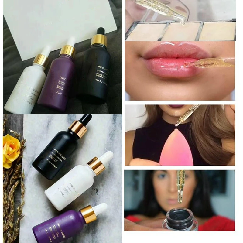 

Women Fashion Rose Gold Elixir Radiating Moisturizer Volcanic Elixir Hydrating Makeup Essence Oil Free Highlight Primer Serum