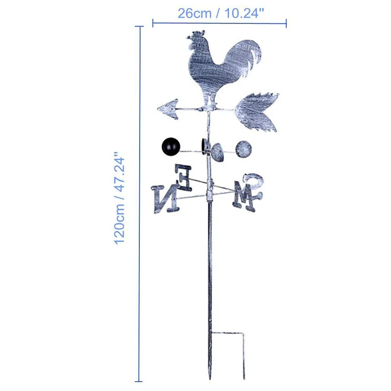 

HOT Traditional Rooster Weathervanes Iron Cock Wind Vane Wind Speed Direction Indicator Garden Yard TI99