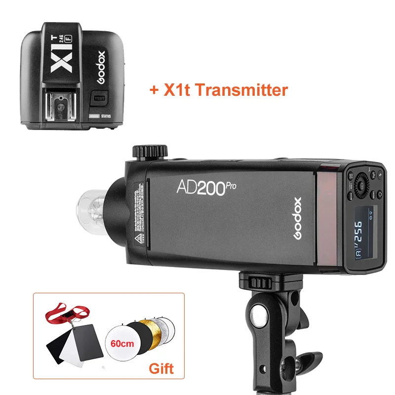 Godox AD200pro для съемки вне помещения с системой 200Ws ttl 2,4G Вспышка для фотокамер Speedlite HSS 1/8000s эксклюзивная карманная вспышка светильник скорость светильник с Xpro X1t AK-R1 - Цвет: with X1T