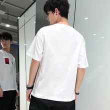 Японский свободный короткий рукав Мужская Новая летняя трендовая нижняя рубашка студенческий белый топ из чистого хлопка