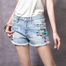 ^^Best Offers Artka 2017 Spring Summer Cotton Denim Elastic floral Pocket Pattern Holes Shorts KN11072X ^^Best Offers Artka 2017 Spring Summer Cotton Denim Elastic floral Pocket Pattern Holes Shorts KN11072X