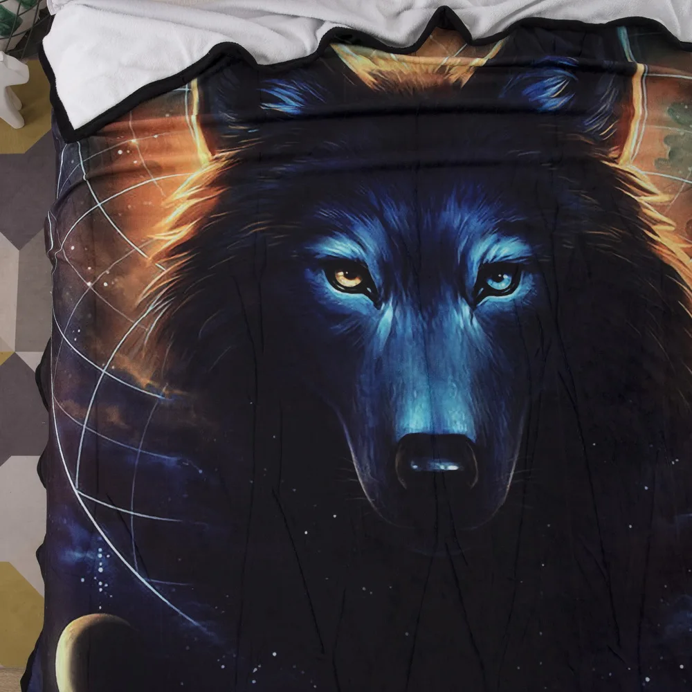 Cilected Elk Wolf животные короткий плюшевый плед с цветочным принтом коралловый флис