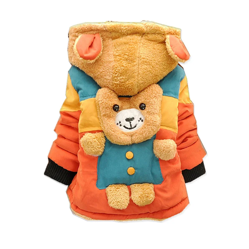 Специальное предложение Детская куртка для мальчиков для новорожденных зимнее пальто для мальчиков с капюшоном Носки с рисунком медведя