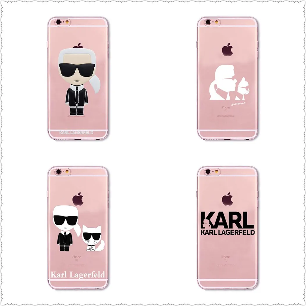 Karl Lagerfeld Cover For iphone X XS XR Quality Transparent soft silicone For SamsungS7 S8 S9 Case