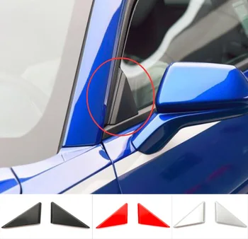 

New Arrival Front Window Triangle Glass Trims Exterior Mouldings Kits ABS For Chevrolet Camaro 2015 16 17 Up Free Shipping