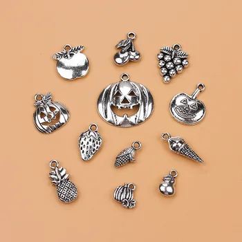 

Halloween Charm Collection Antique Silver Color 12pc Charms for DIY jewelry handmade finding making