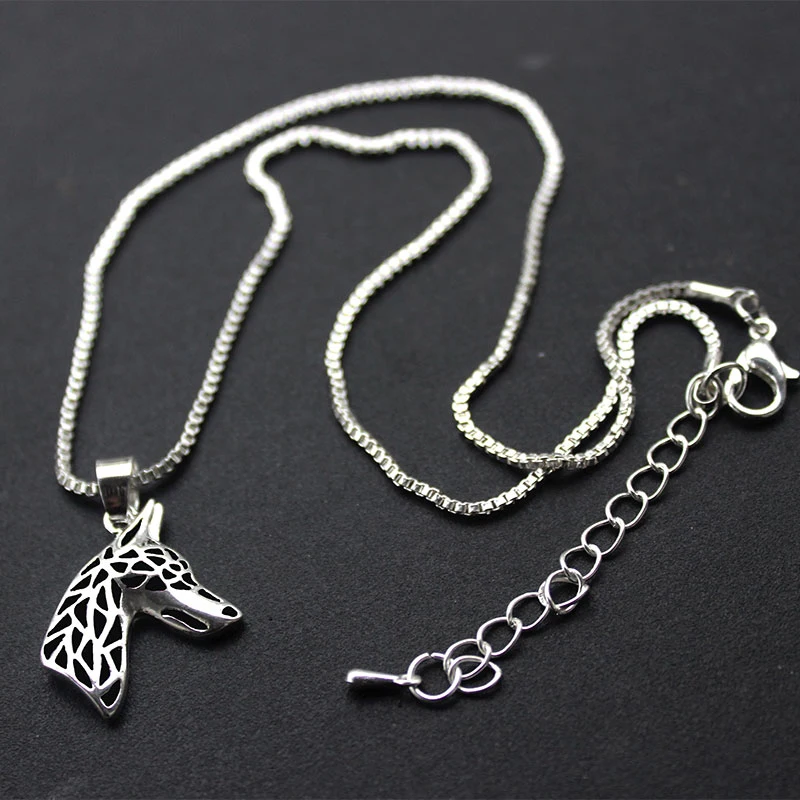 Мода 2017 г. Доберман собака кулон Цепочки и ожерелья выдалбливают милый животных