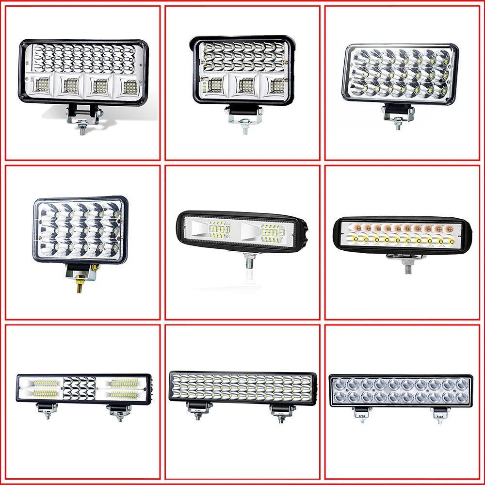 

Car Led Work Light 12v Led Beams 4x4 Led Bar Offroad Flood Spot Combo Light SUV UAZ Truck Tractor Fog Lamp for jeep wrangler tj