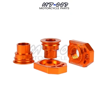 

CNC Rear Chain Adjuster Axle Block And Front Rear Wheel Hub Spacer Sets For SX SX-F XC XC-F 125 250 350 450 530 Motorcycle