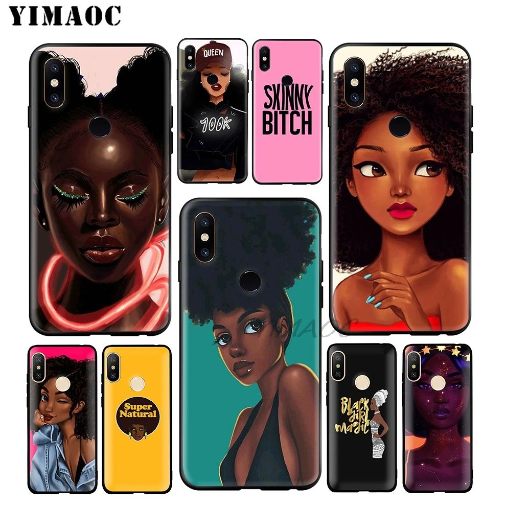 

YIMAOC Afro Girls Funny Soft Silicone Case for Xiaomi Redmi Note 7 6 6A 5 4 4X 4A 5A 5 S2 Plus Pro Lite Cover