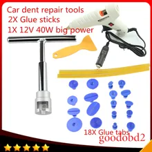 Автомобильные инструменты PDR Профессиональные ручные инструменты Наборы для автомобиля, без краски ремонт вмятин 4S магазин инструменты T клей для зубов вкладки 18X с вилкой клеевой пистолет 40 Вт