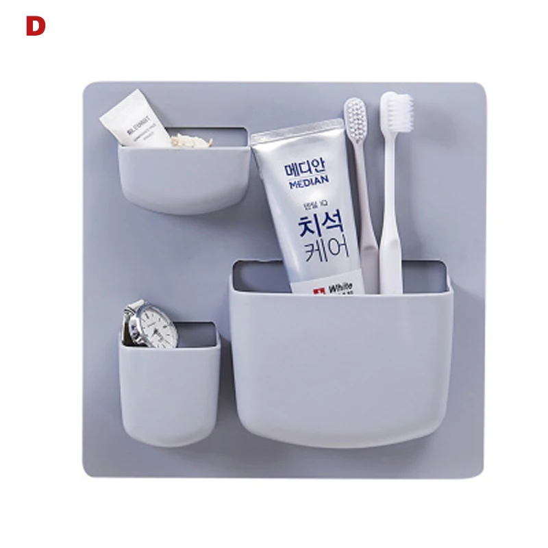 

Home Storage Rack Plastic Wall Hanging Storage Rack Cosmetic Toiletries Sundries Holder Organizer J2Y