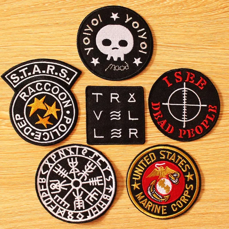 

DIY VIKINGS Patch Embroidered Patches For Clothing Iron on Patches For Clothing DIY STARS Resident Evil Patch Badges Appliques