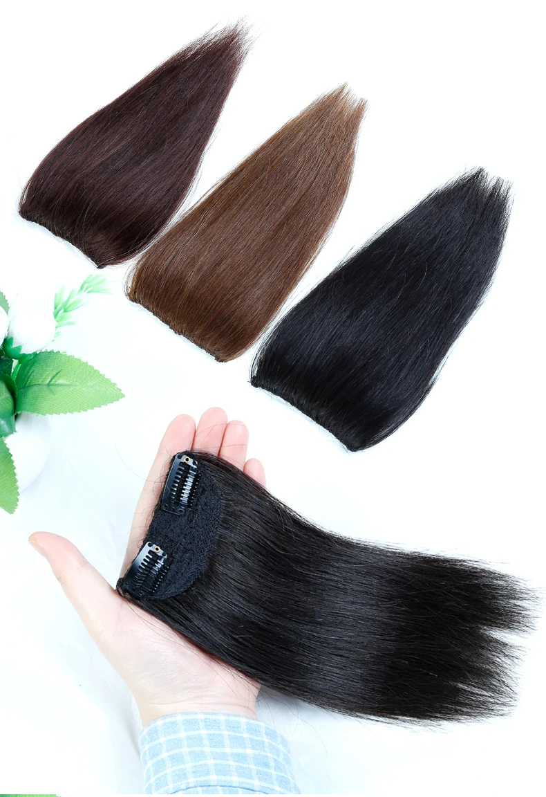 1 шт. волосы для наращивания " 8" 1" 16" ручной работы прямые 2 клипсы синтетические накладные волосы натуральные волосы