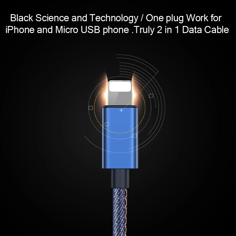GUSGU USB كابل بيانات شحن شاحن سلك الحبل مايكرو USB كابل كابل ل فون X 8 7 6 باد المحمول كابلات الهاتف 2 في 1 كابو