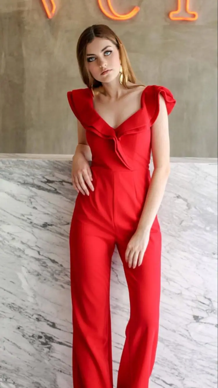 Wholesale Women Sexy V Neck Ruffles Thick Rayon Bandage