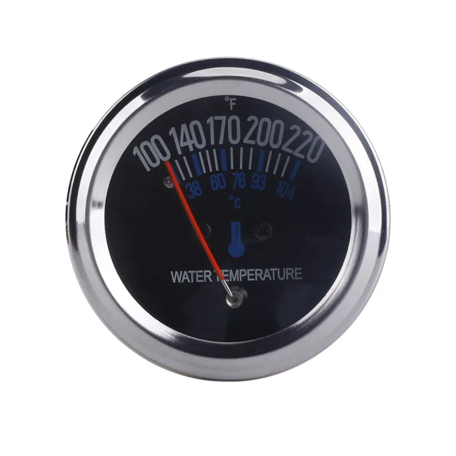 12V Water Temp Car Gauge 2" 52mm 38104 Celsius Temperature Mechanical Meter Black Dial Face