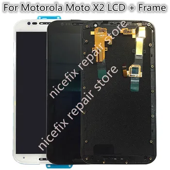 

1PC/Lot For Motorola Moto X2 XT1092 XT1095 XT1097 LCD Display And Touch Screen Digitizer With Frame With Tools Black White Color