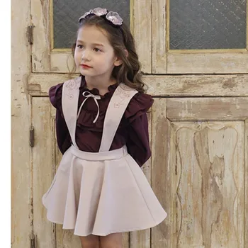 

Girl Solid Color Cotton Grace Straps Half-body New Product Children's Dress Kids Clothes